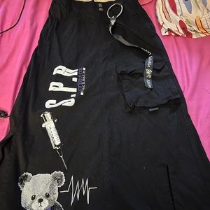 Mind Bear Long Slit Skirt